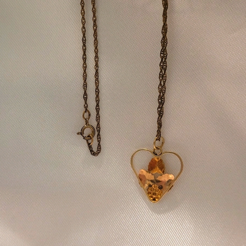Vintage Heart Pendant Necklace Black Hills Style S - Picture 4 of 4